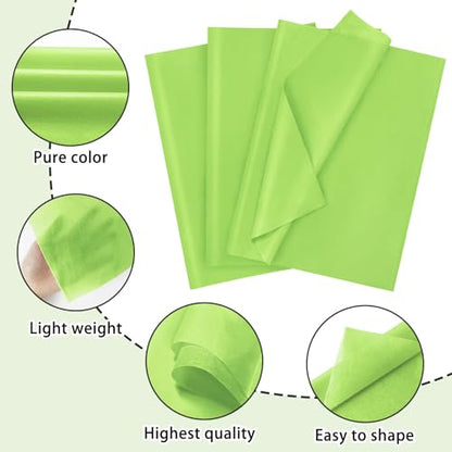 120 Sheets 14 x 20 Inch Lime Green Tissue Paper for Gift Bag - color: Lime Green