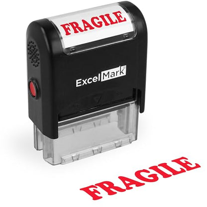 ExcelMark Fragile Self Inking Rubber Stamp - Red Ink - color: Fragile