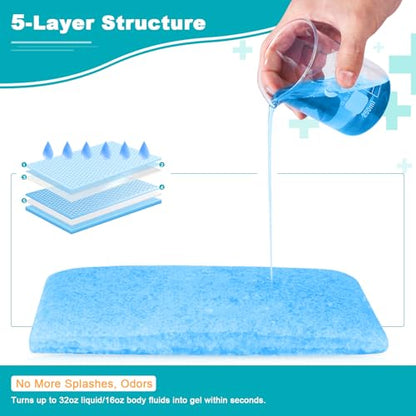 OUMEE 40 Count Absorbent Commode Pads for Bedside Commode Bucket - size: 9.5*5.1in-40