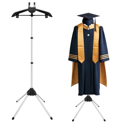 Adjustable Cap and Gown Display Stand, 32-63 Inch, Black - color: Black