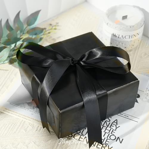 MAYREEL Black Satin Ribbon 1 Inch Double Faced 50 Yards - color: Black, size: 1 Inch