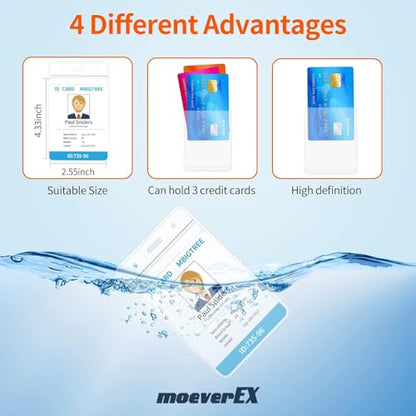 moeverEX 2 Pack ID Badge Holder, Badge Holder Retractable Clip - size: 2pcs with ID hold