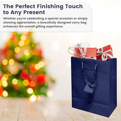 Novel Box Blue Gift Bags with Handles 10 Pack 8x4x10 Inches - color: Blue, size: Large
