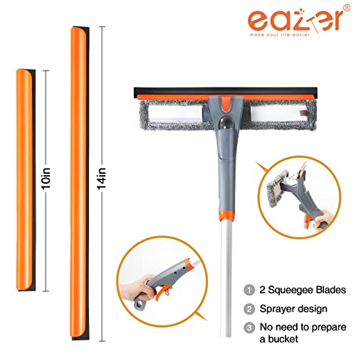 Eazer 76" Spray Window Washing Kit with Extension Pole & Streak-Free Pads - size: 76inch