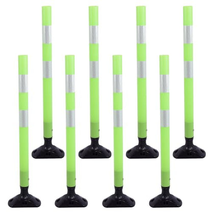 OrangeStar 36 Inch Traffic Cones 8-Pack with Spring Base - color: Green, size: 36 in