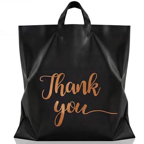 Maitys 20'' X 20'' Large Thank You Bags with Handles, Black - color: Black, size: 20'' X 20''