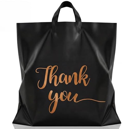 Maitys 20'' X 20'' Large Thank You Bags with Handles, Black - color: Black, size: 20'' X 20''