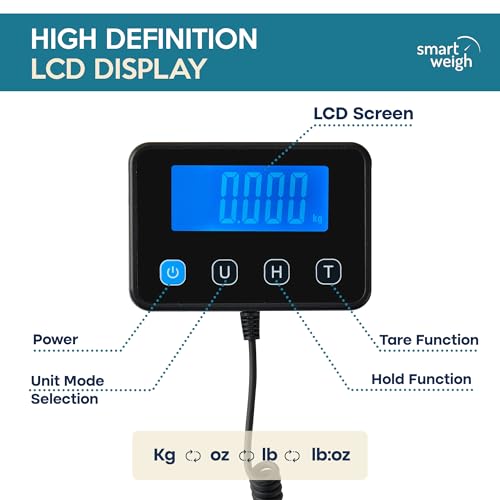 Smart Weigh Heavy-Duty Shipping Scale, 440 lb x 2 oz, Wide Platform, USB-C - color: 440 lbs Extra Wide