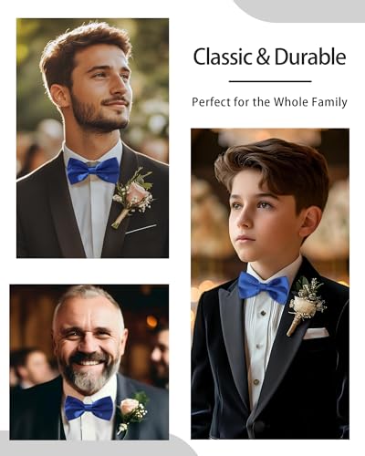 AWAYTR Bow Ties for Men - Pre-Tied Adjustable Tuxedo Style for Wedding - color: Royal Blue