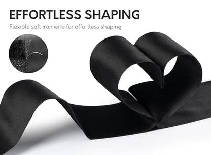 Keypan Black Satin Ribbon Double-Faced Wired 2-1/2 Inch x 10 Yards - color: Black, size: 2-1/2"