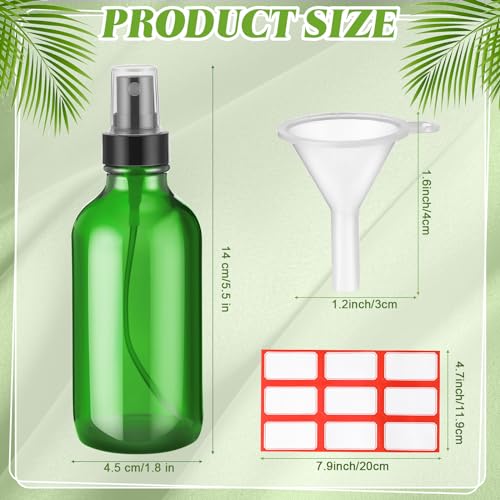 Fumete 2 Pack Glass Spray Bottles 4oz,Green, Black Top,Mist Bottle - color: Green, Black Top, style: Mist Bottle