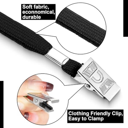 Marspark 4"x3" Name Badge Holder with Lanyard Bulk, Black, 200 Sets - color: Black