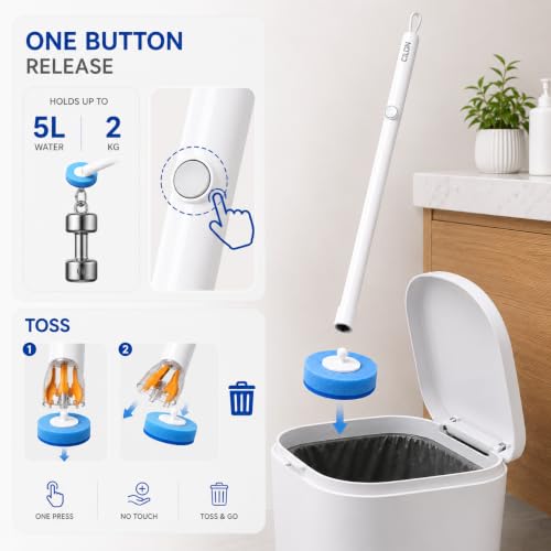 CiLoN Disposable Toilet Brush, Toilet Wand Cleaning System, Bowl Scrubber