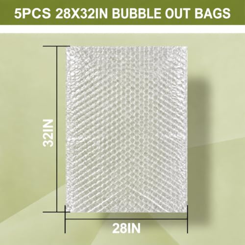 28"x32" Clear Bubble Out Bag, 5PCS Large Bubble Pouches Bags - size: 5PCS-28x32Inches