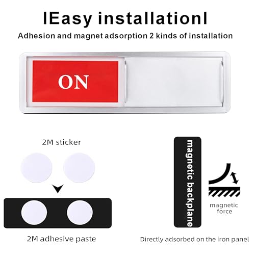 ON OFF Sign,Sliding Status Sign for Home Office Bathroom Conference Room - color: Silver On Off