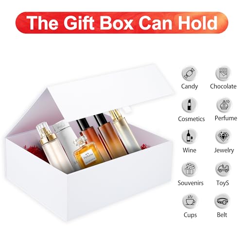 Rsgift 3 Packs Gift Box 18x15x6.1 Inches,White Gift Boxes with Lids,Collapsible Groomsmen Proposal Box with Magnetic,Extra Large Gift Boxes for Presents,Wedding,Christmas,Birthday - color: White, size: 18 x 15 x 6.1 inches (pack of 3)