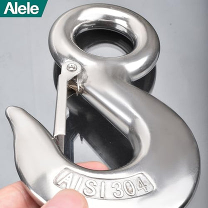 Alele Grab Hooks,2T Crane Scale,Slip Hooks,4400 lbs Stainless Steel Heavy Duty Lifting Hook Rigging Accessory (Grab Hooks 2000kg) - color: Grab Hooks 2000kg