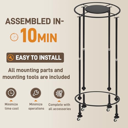 Dual-Form Rolling Clothing Rack, 330LBS Heavy Duty Garment Rack with Wheels