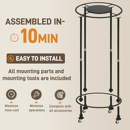 Dual-Form Rolling Clothing Rack, 330LBS Heavy Duty Garment Rack with Wheels
