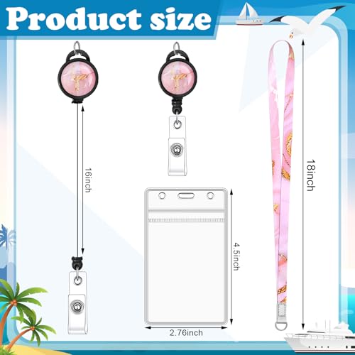HONSIO 4 Pack Cruise Lanyard for Ship Cards, Cruise Essentials 2026, Marble - color: Marble