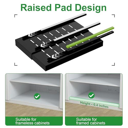 PAKETA 4 Pack Expandable Pull Out Cabinet Organizer,21" Deep - color: Black, size: 21"D X 9-14"W (4 Pack)