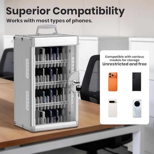 Glosen 48 Slots Cell Phone Locker with Key for Classroom, Phone Storage Box - size: 48slots