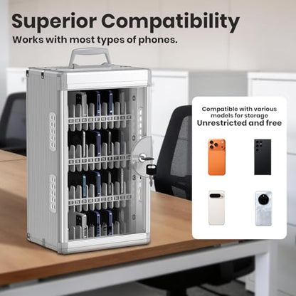 Glosen 48 Slots Cell Phone Locker with Key for Classroom, Phone Storage Box - size: 48slots
