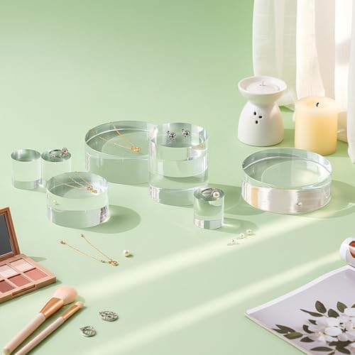 Remerry Acrylic Round Block Display, 8 Pcs, Mixed Sizes - size: Mixed Sizes