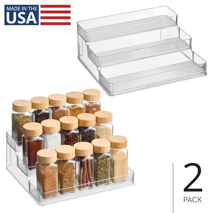 iDesign 3-Tier Spice Rack Organizer, Set of 2, Clear - style: Pack of 2