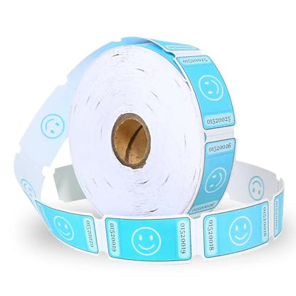 LLIKED Smile Raffle Tickets Roll 1"x2" for Events 1000 Blue - color: Blue