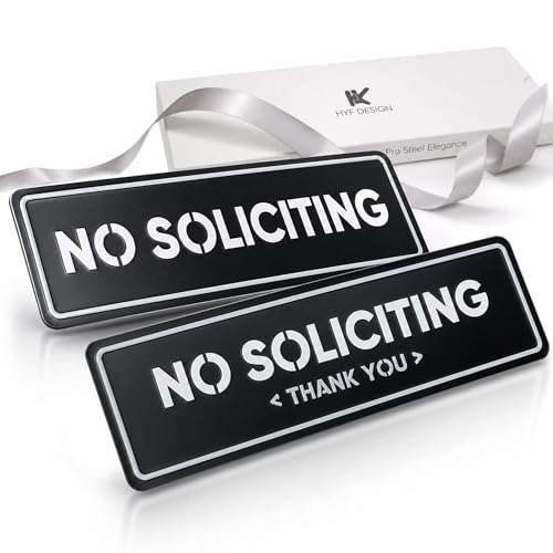 2-Pack No Soliciting Sign for House, 304 Stainless Steel, 8.25x2.4",S301 - size: L-301