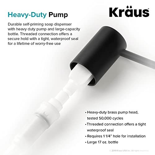 KRAUS Kitchen Soap and Lotion Dispenser in Matte Black, KSD-43MB - color: Matte Black