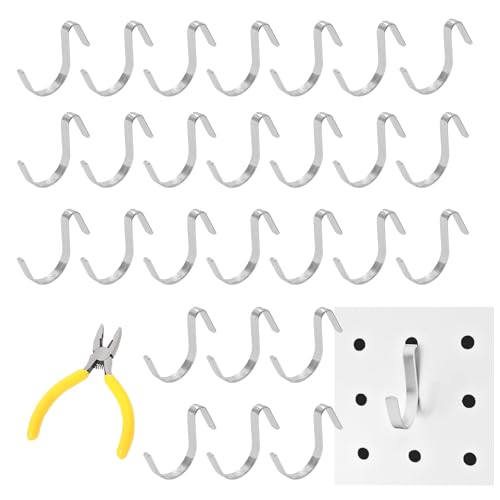 Pegboard J Hooks Silver 80pcs Peg Board Metal Tool Hangers for Garage Craft - style: 80pcs Silver J Hooks
