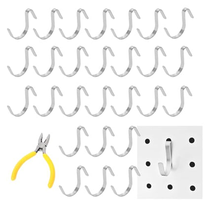 Pegboard J Hooks Silver 80pcs Peg Board Metal Tool Hangers for Garage Craft - style: 80pcs Silver J Hooks