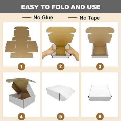 5x5x2" Shipping Boxes, Small Shipping Box White Packaging for Small Business Jewelry Mailer with Lids Flat Corrugated Cardboard Box Lightweight Cute Mailing Boxes Bulk Packaging, 50 Pack - size: 5x5x2", style: White-50 Pack