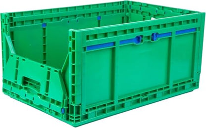 Hudson Exchange 23.62 x 15.75 x 11.81" (160 Pack, 15.2 Gallon) Collapsible Straight Wall Handled Storage Container Tote, Green - color: Green, size: 160 Pack