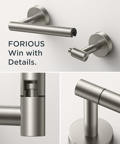 FORIOUS Commercial Toilet Paper Holder Wall Mount Bathroom Tissue Holder - color: Stainless Steel