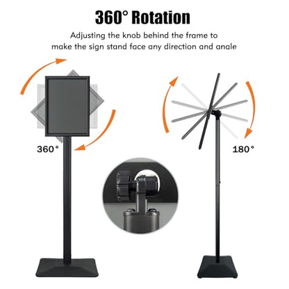 Sign Stand for Display, Ultra Stable Heavy Duty Pedestal Signage Holder - size: 11x17 3Pack, style: Black