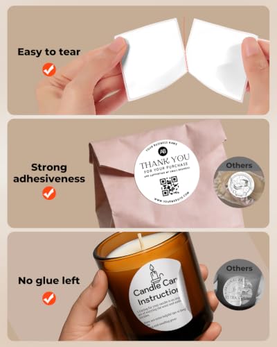 MUNBYN 2.5 Inch White Circle Thermal Labels for Baking, 500 Sheets/1 Roll - color: White, size: 2.5inch