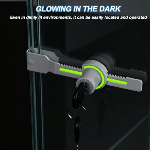 1" Luminous Sliding Glass Door Ratchet Lock Fit 0.39-0.79" White - color: White, size: 2.1"