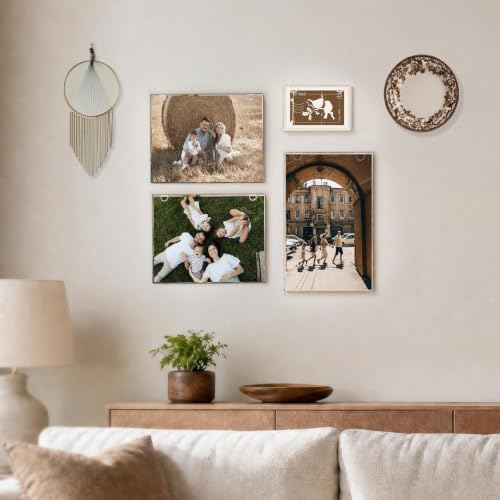 NIUBEE 5x7 Acrylic Wall Sign Holder Vertical Wall Mount 6 Pack - size: Vertical 6 Pack 5" x 7"
