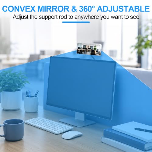6.7" x 3" Rectangle Convex Traffic Mirror for Indoor Safety - size: 6.7"L x 6.7"W