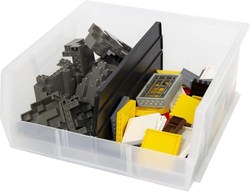 Akro-Mils 30235 AkroBins Plastic Storage Bins, 11"x11"x5", Clear, 6-Pack - color: Clear