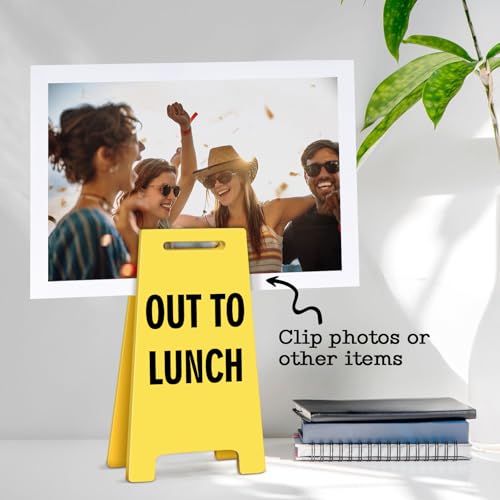 Funny Office Desk Accessories Decor OUT TO LUNCH Acrylic Mini Floor Do Not Disturb Sign Funny Cute Gag Office Decorations Gifts for Work Women - style: OUT TO LUNCH