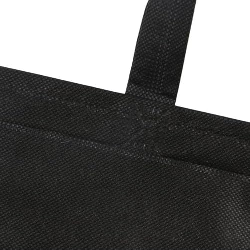 Non-Woven Reusable Shopping Bag, Women Portable Handbag Foldable Cloth Gift Organizer Large Capacity Grocery Storage Tote Pouch(26cm,black)