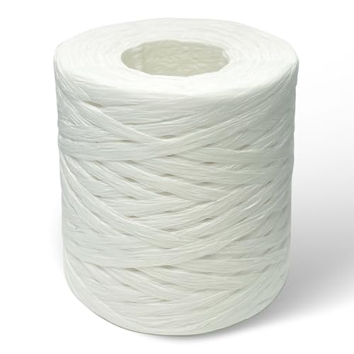 218 Yards Raffia Paper Craft Ribbon Packing Paper Twine, 1/4 Inch by 218 Yards - color: White