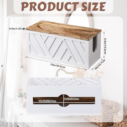 Domensi Paper Towel Dispenser Wall Mount Paper Towel Holder Solid Wood Trifold/C Fold/Z Fold Napkin Dispenser Farmhouse Decor for Bathroom Kitchen Home Living Room Office