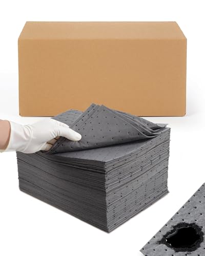 9.8"x13" Oil Absorbent Pads 200 Pack | Heavy & Fast Absorb - size: 9.8x13 Inch