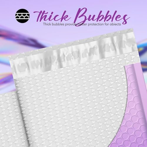 Fuxury Opaque Bubble Mailers 6x10"100 Pack Gradient Purple Padded Envelopes - color: Gradient Purple, size: 6x10" 100PC