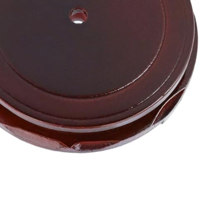 Wooden Display Stand Base 4.72" x 4.72" Wood Carved Craft Pedestal - size: Round, 4.72" x 4.72"